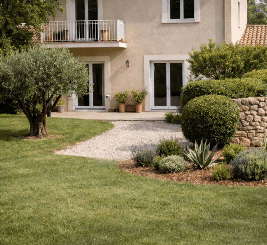 Débroussaillage d&rsquo;un jardin de maison
